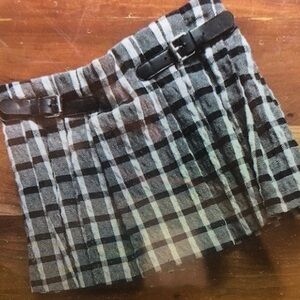 Plaid Kids Skirt with Black Accents